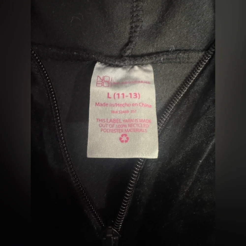 No Boundaries Black Velour Zip-Up Jacket
